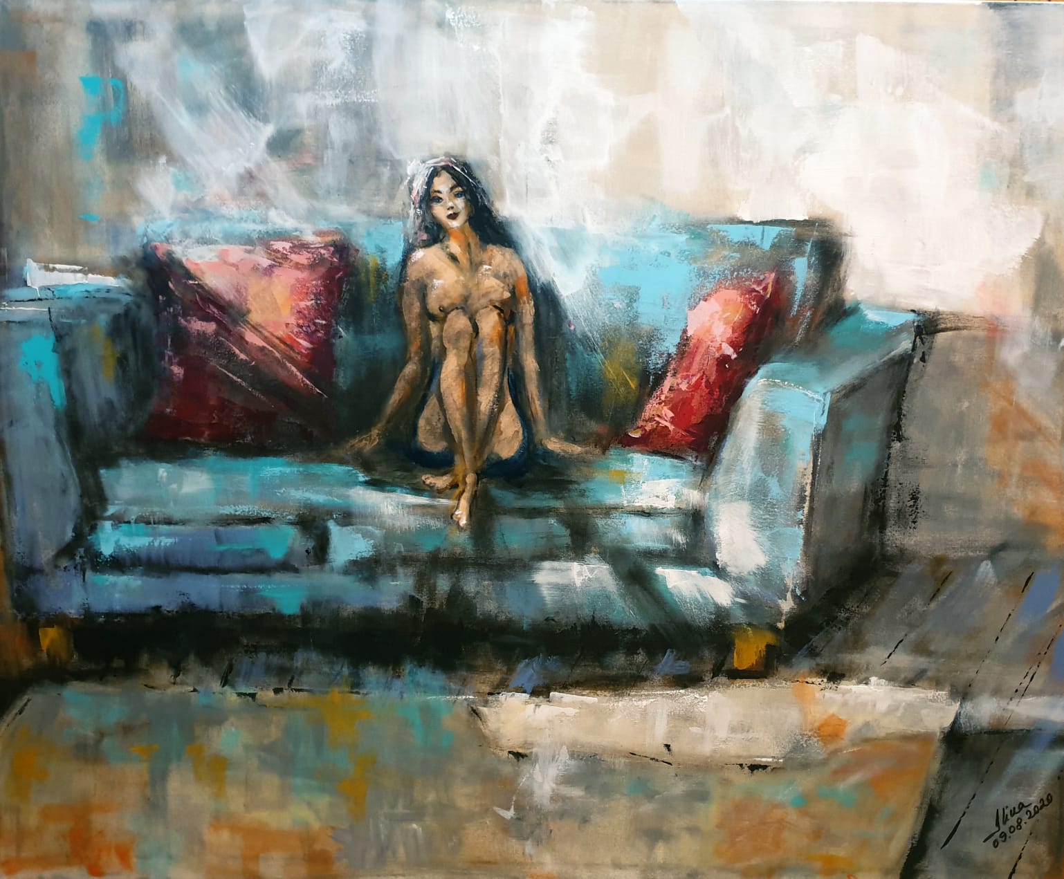 ArteDiAlina.com painting: on the sofa